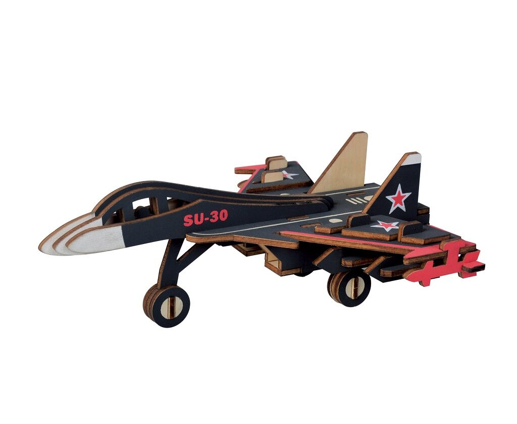 E-shop Woodcraft Drevené 3D puzzle Bojové lietadlo SU30