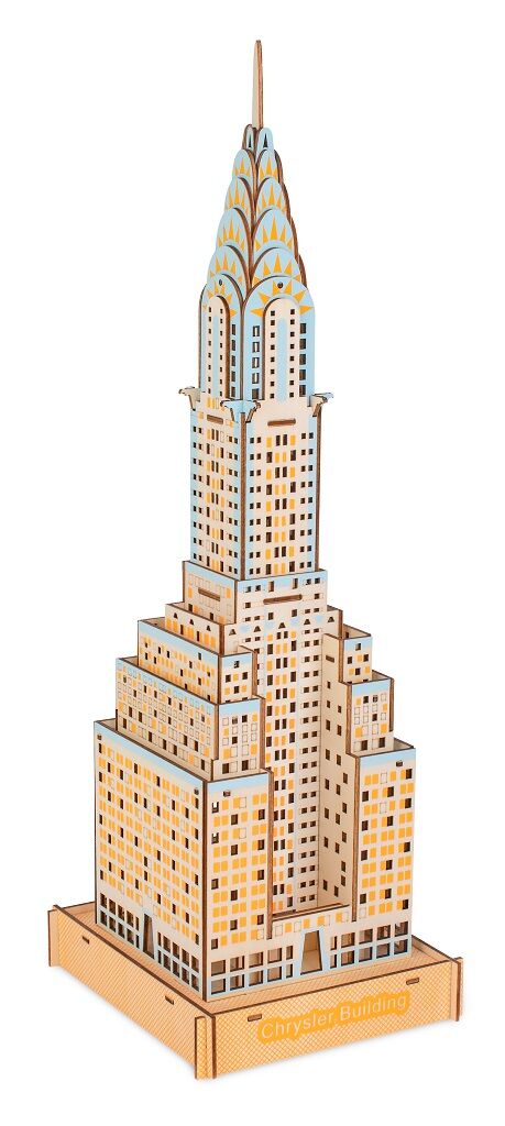 E-shop Woodcraft Drevené 3D puzzle Chrysler Building farebné