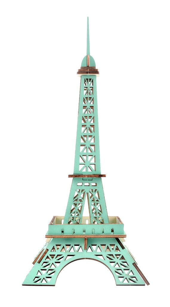 E-shop Woodcraft Drevené 3D puzzle Eiffelova veža tyrkysová