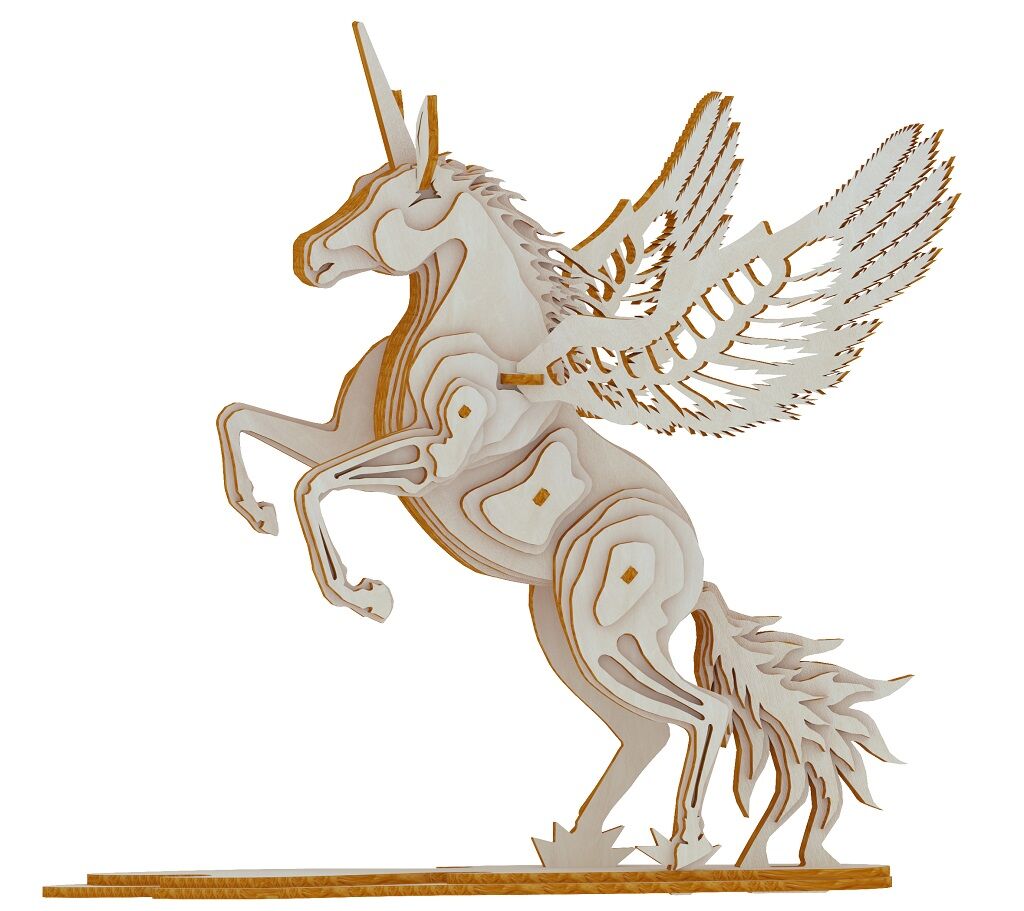 E-shop Woodcraft Drevené 3D puzzle Jednorožec