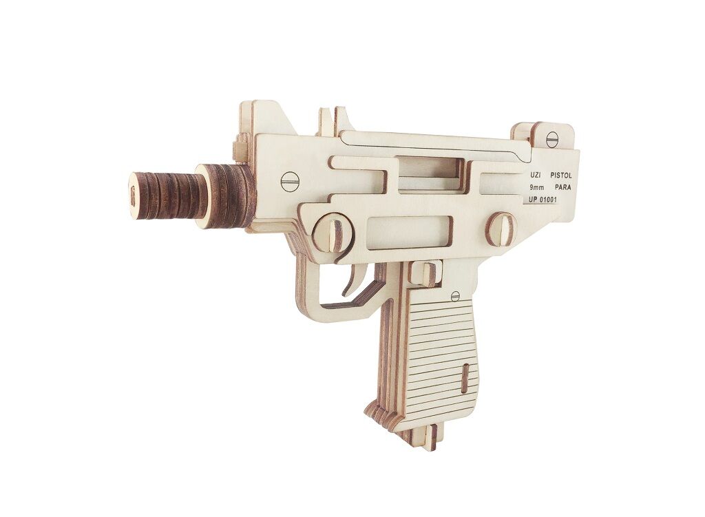 E-shop Woodcraft Drevené 3D puzzle Pištoľ UZI