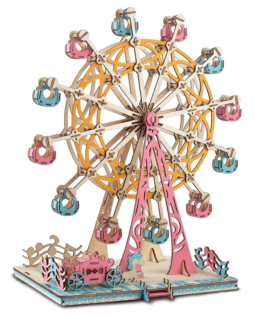 E-shop Woodcraft Drevené 3D puzzle Ruské koleso pastelové
