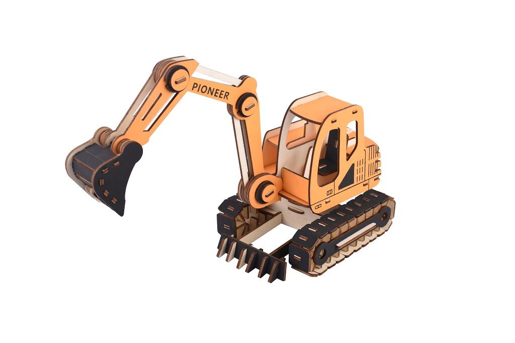 E-shop Woodcraft Drevené 3D puzzle Rýpadlo oranžové