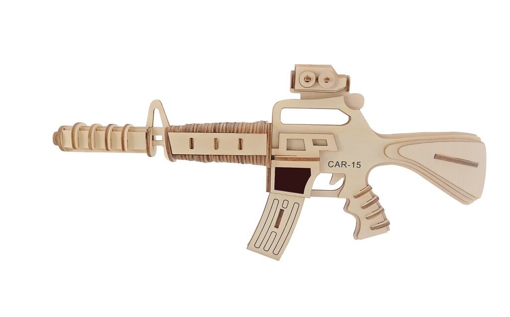 E-shop Woodcraft Drevené 3D puzzle Samopal carabine 15