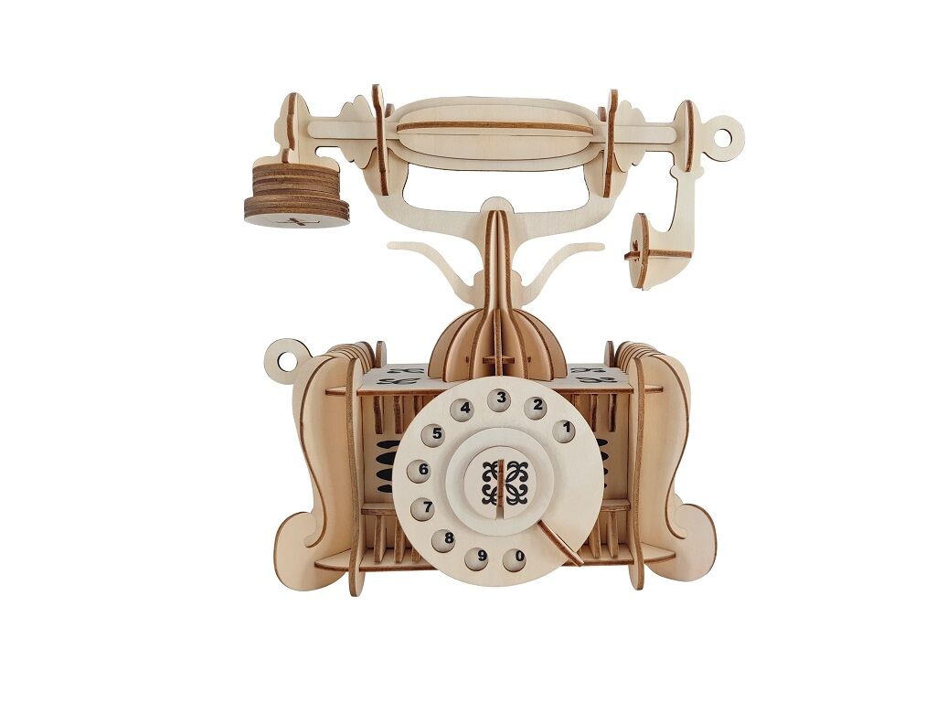 E-shop Woodcraft Drevené 3D puzzle Starý telefón