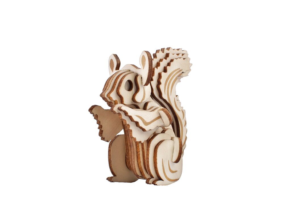 E-shop Woodcraft Drevené 3D puzzle Veverička