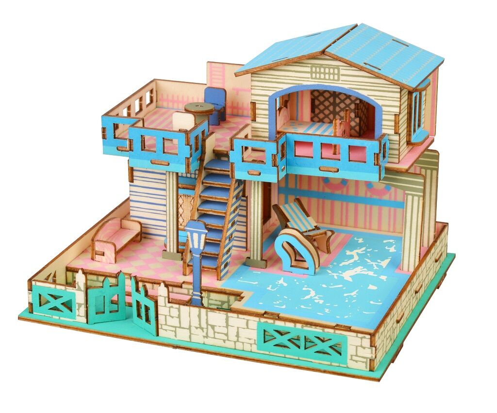 E-shop Woodcraft Drevené 3D puzzle Vila na ostrove Lembongon