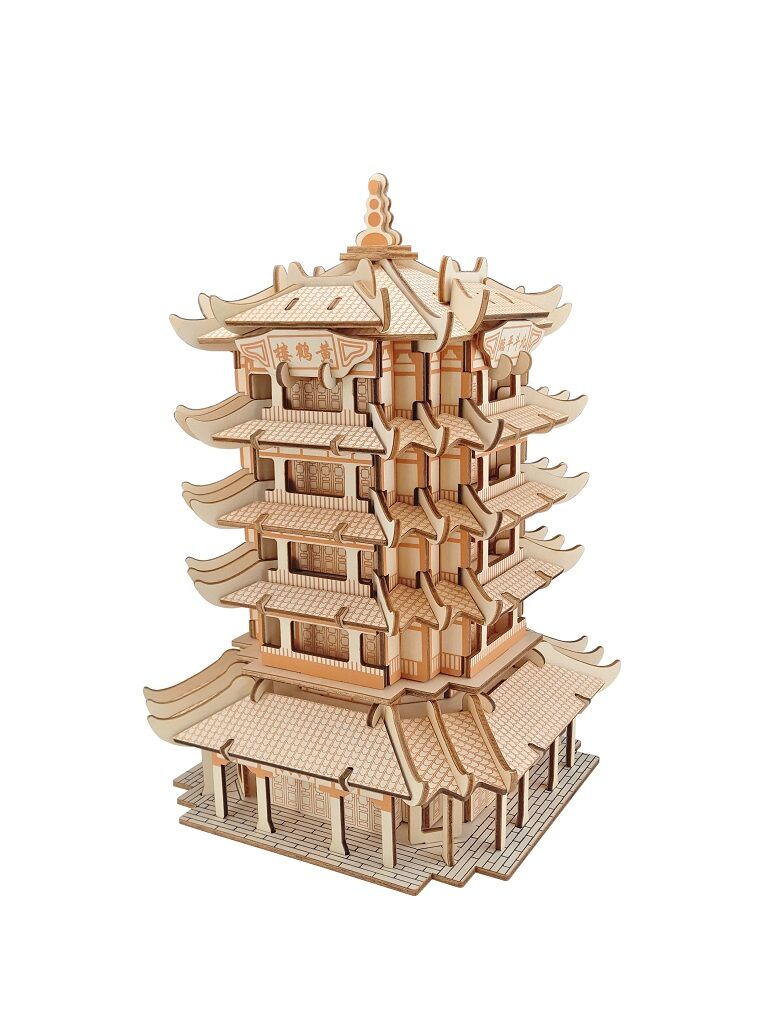E-shop Woodcraft Drevené 3D puzzle Yellow Crane Tower
