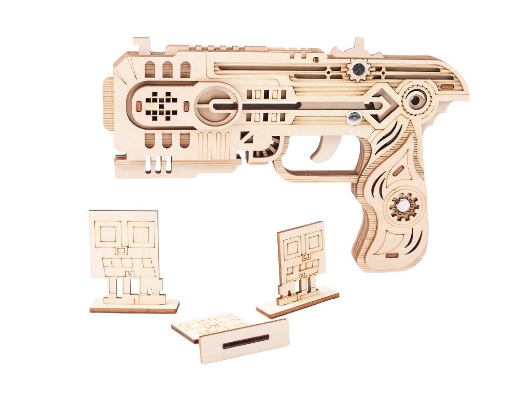 E-shop Woodcraft Drevené 3D puzzle Zbraň na gumičky Dragon Chaser