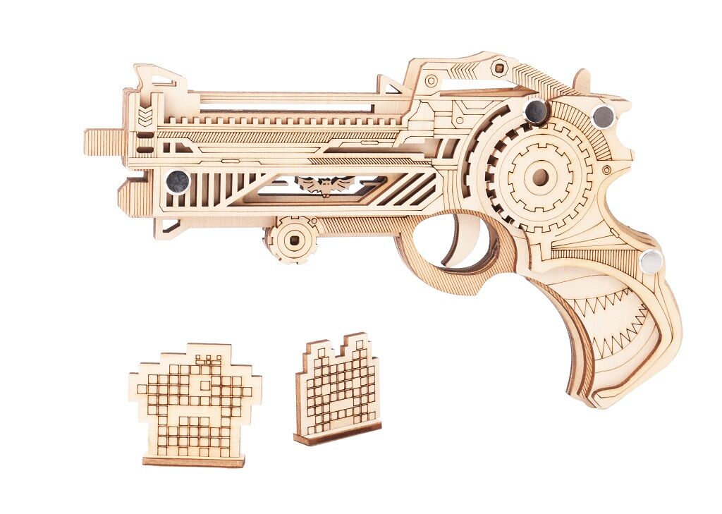E-shop Woodcraft Drevené 3D puzzle Zbraň na gumičky Virbius
