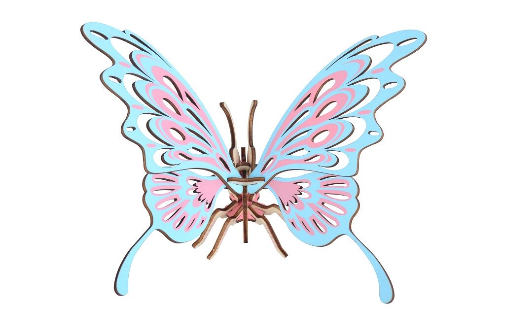 E-shop Woodcraft Drevené3D puzzle Motýľ farebný