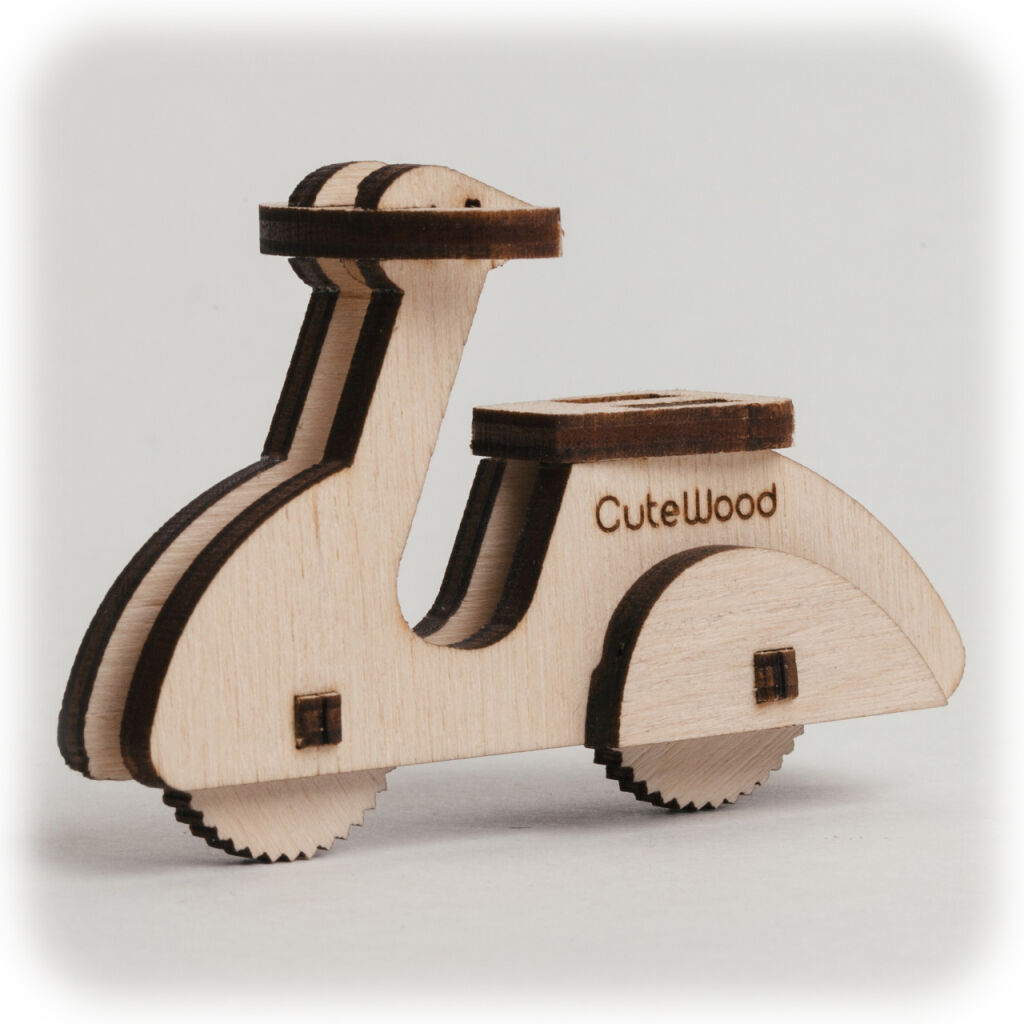 E-shop Drevené 3D puzzle Moped