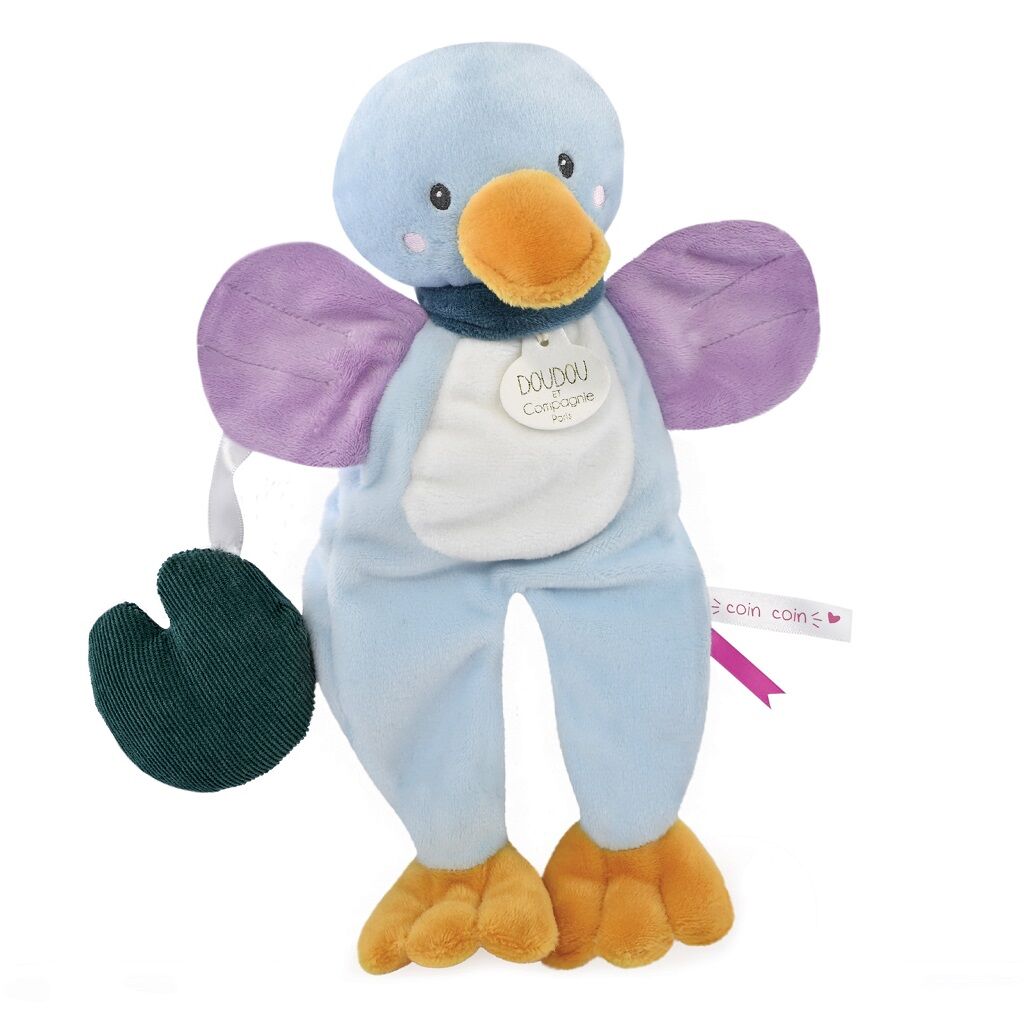 E-shop Doudou Darčeková sada - Plyšová hračka Kačička s listom lekna 27 cm