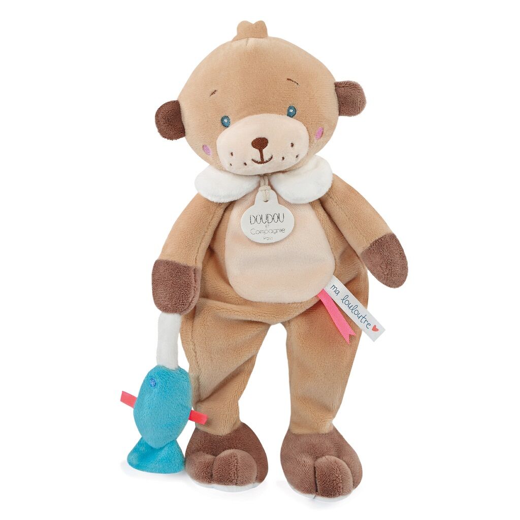 E-shop Doudou Darčeková sada - Plyšová hračka Medvedík s rybičkou 27 cm