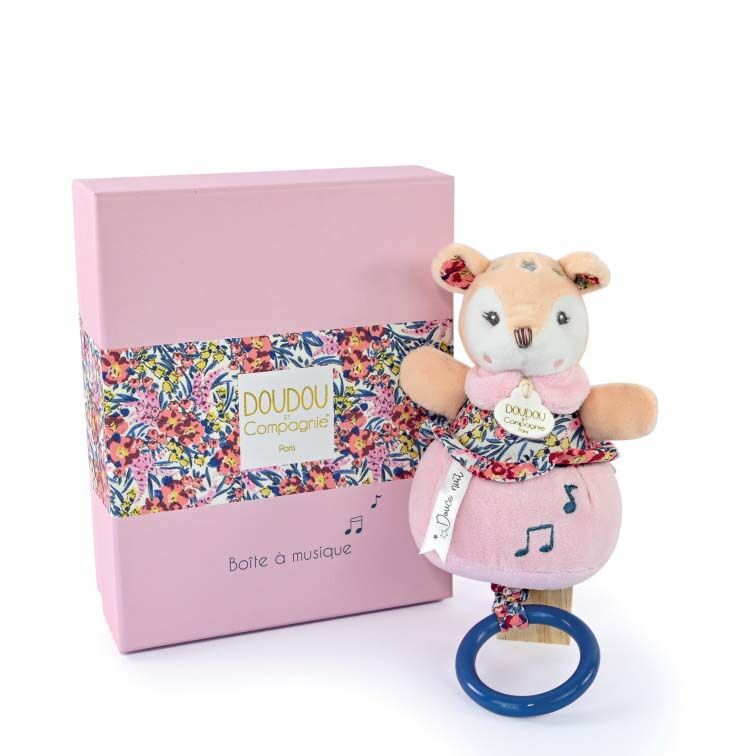 E-shop Doudou Darčeková sada - Plyšová srnka hrajúca melódiu 20 cm
