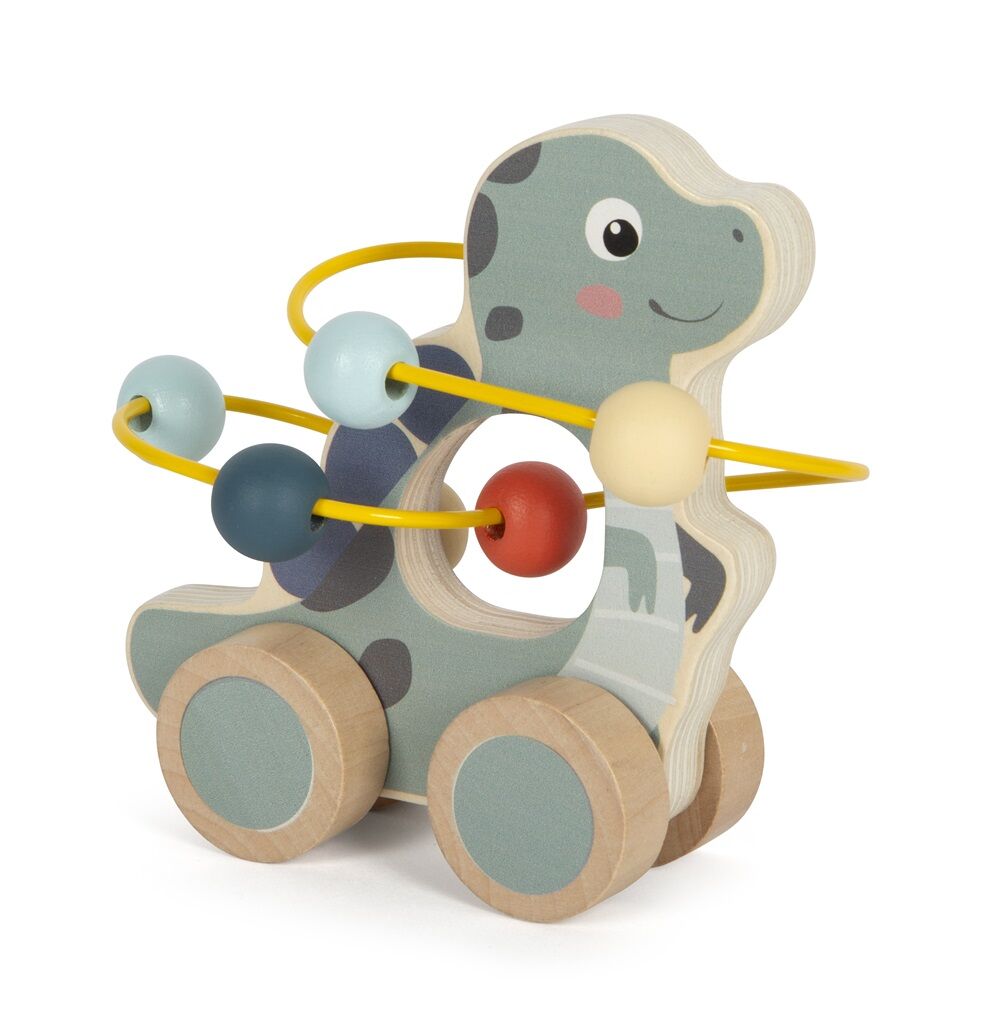 E-shop Hračka na kolieskach s korálkovým labyrintom Dino