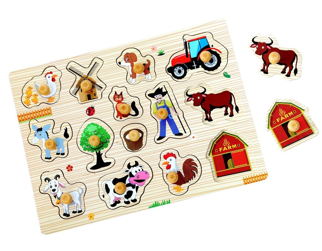 E-shop 2Kids Toys Drevené puzzle Farma 14 dielikov