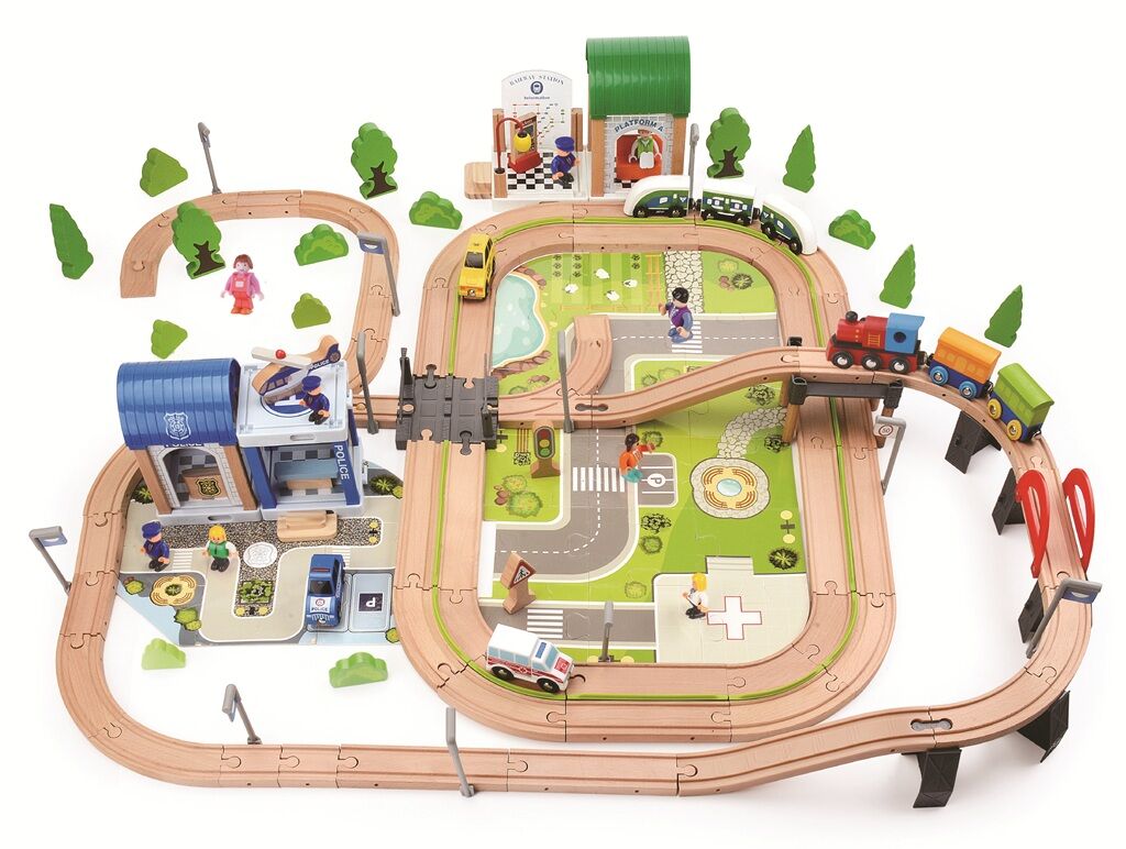 2Kids Toys Vláčikodráha Mesto a Dedina 200 dielov