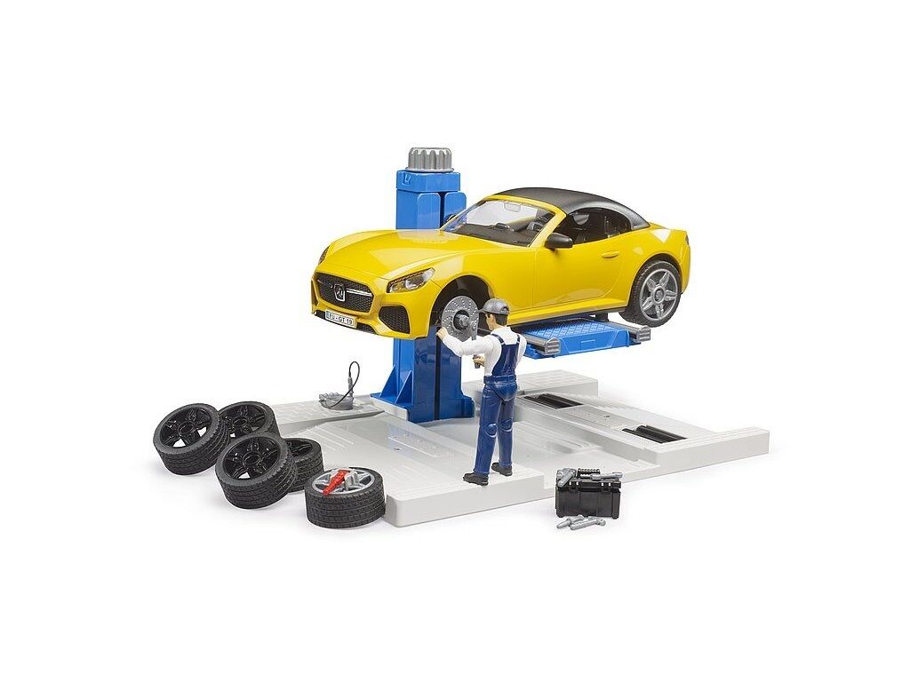 Bruder 62112 Autoservis s roadsterom a mechanikom