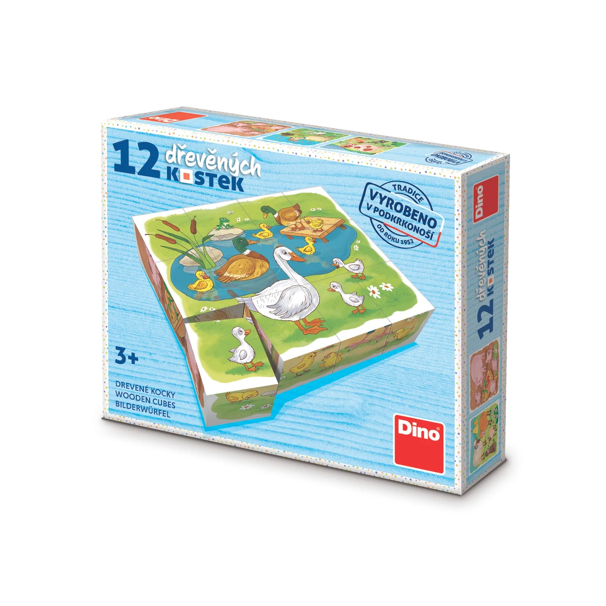 Dino Drevené kocky Na farme 12 ks