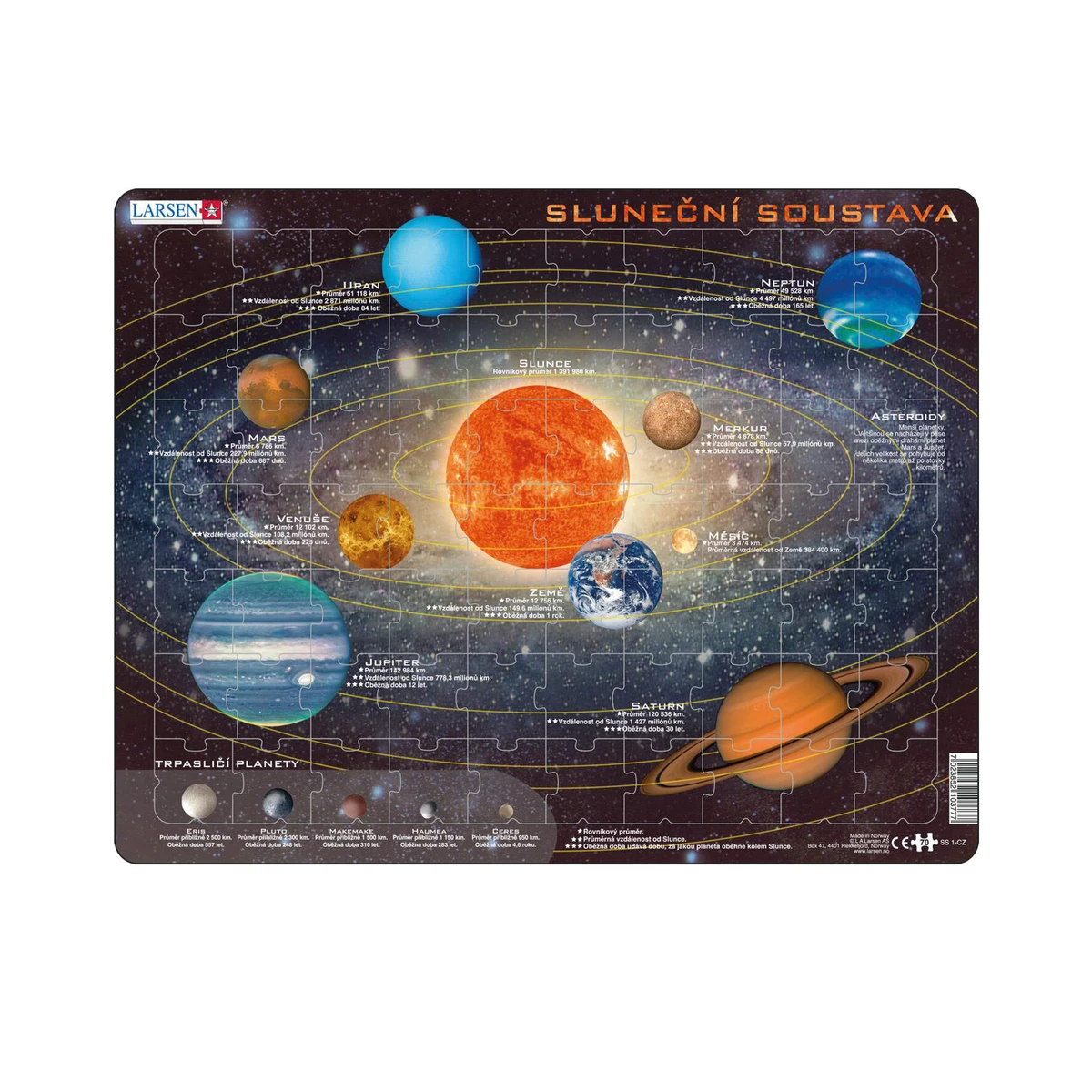 Dino Slnečná sústava - Vzdelávacie puzzle