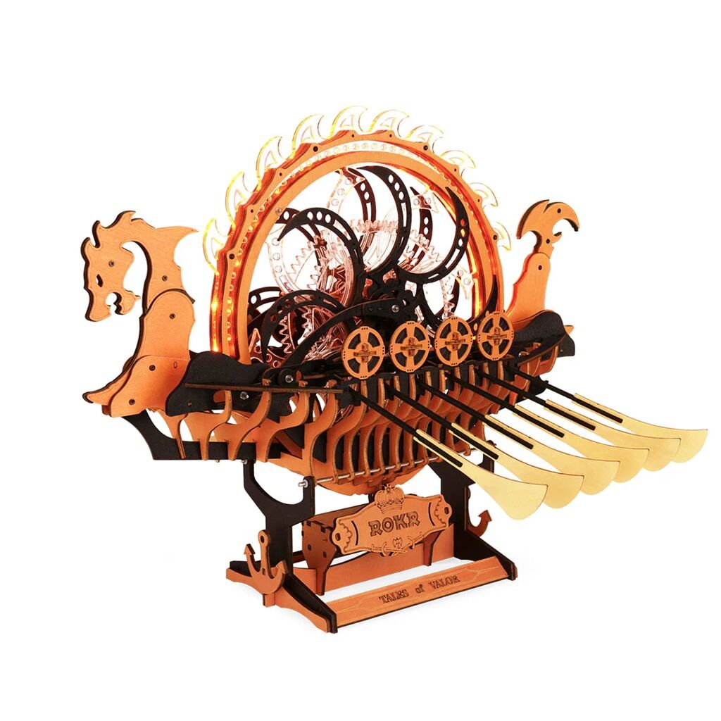 E-shop RoboTime 3D drevené puzzle Dračia loď Vikingov
