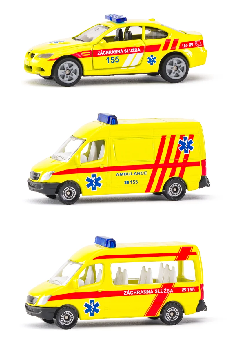 SIKU česká verzia - set ambulancia súprava 3 áut