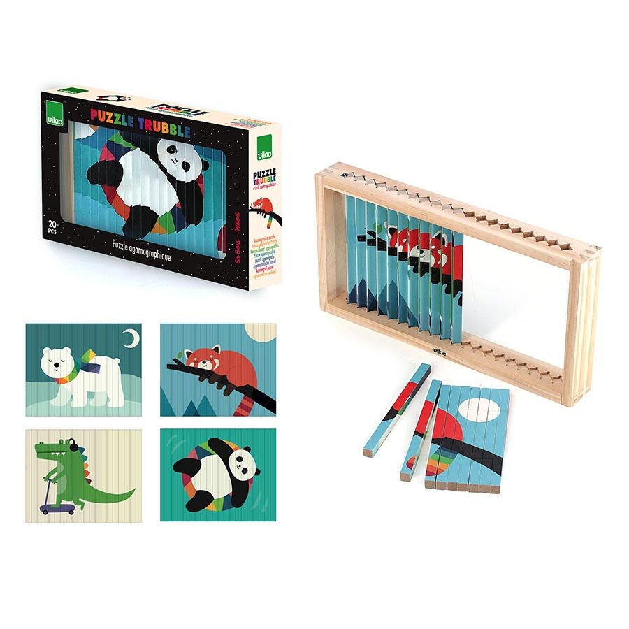 E-shop Vilac Drevená 4D skladačka Zvieratká