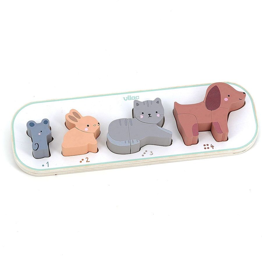 E-shop Vilac Vkladacie puzzle Učím sa počítať zvieratká