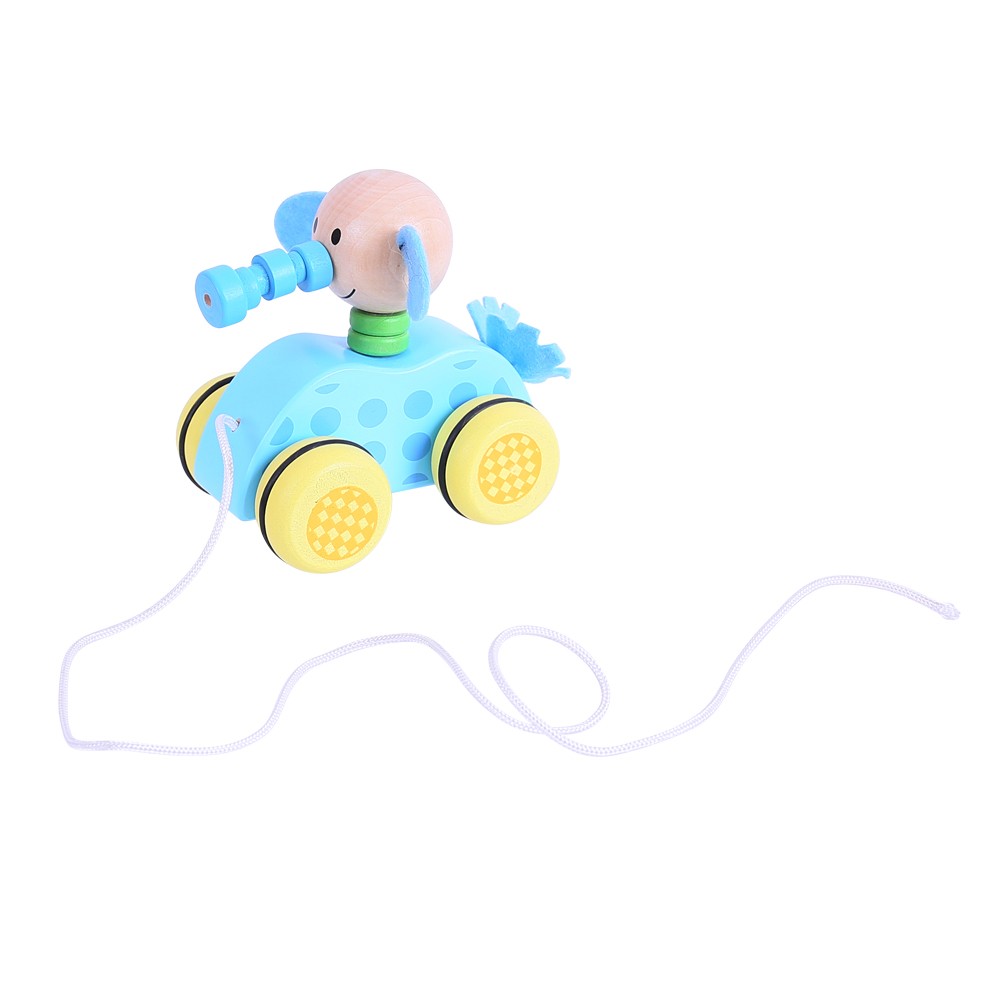 E-shop Bigjigs Toys Ťahacia hračka na povrázku - Sloník
