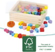 Drevené navliekacie korálky tvary v krabičke 6, drevené hračky pre deti