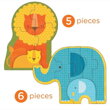 Petitcollage Prvé puzzle mláďatá safari, 2, kreatívne hračky pre deti