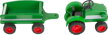 Drevený traktor zelený 3, drevené hračky pre deti