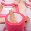 Drevená čajová súprava ružová, 3 hračka pre deti
