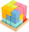 Drevená kocka 3D Tetris 3, drevené hračky pre deti