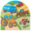 Bigjigs Toys Drevené viacvrstvové puzzle Farma, 3, hračky pre deti