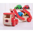 Bigjigs Toys Drevený kamión s autami, 4, hračky pre deti