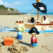 Bigjigs Toys Drevený hrací set Pirátska loď, 2, hračky pre deti