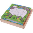 Bigjigs Toys Obrázkové kocky kubusy - Farma 16 ks, 3, hračky pre deti