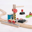 Bigjigs Rail Drevené vláčiky - Uhoľný prístav so žeriavom, 6, hračky pre deti
