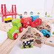 Bigjigs Rail Drevená vláčikodráha s vidieckou cestou 80 ks, 6, hračky pre deti