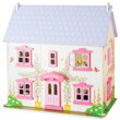 Bigjigs Toys Drevený ružový domček pre bábiky, 2, hračky pre deti