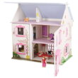 Bigjigs Toys Drevený ružový domček pre bábiky, 4, hračky pre deti