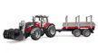 Bruder 2046 Traktor Massey Ferguson s vlekom, 2 hračky pre deti