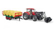 Bruder 3198 Traktor s predným nakladačom, vlekom a 8 balíkmi sena, 1 hračky pre deti