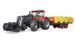 Bruder 3198 Traktor s predným nakladačom, vlekom a 8 balíkmi sena, 2 hračky pre deti