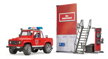 Bruder 62701 Bworld požiarna stanice a hasičský Land Rover s hasičom, 7 hračky pre deti