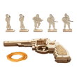 RoboTime Drevené 3D mechanické puzzle Revolver Corsac, 1 hračky pre deti