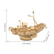 RoboTime Drevené 3D puzzle Rybárska loď, 3 hračky pre deti