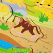 Bigjigs Toys Vkladačka so zvukom Safari, 2, hračky pre deti